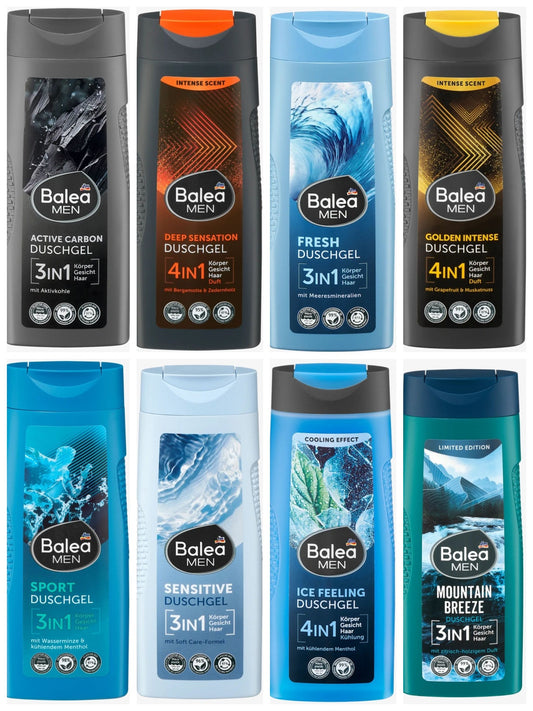 Collection Balea Men – Gels Douche 3 en 1 et 4 en 1.